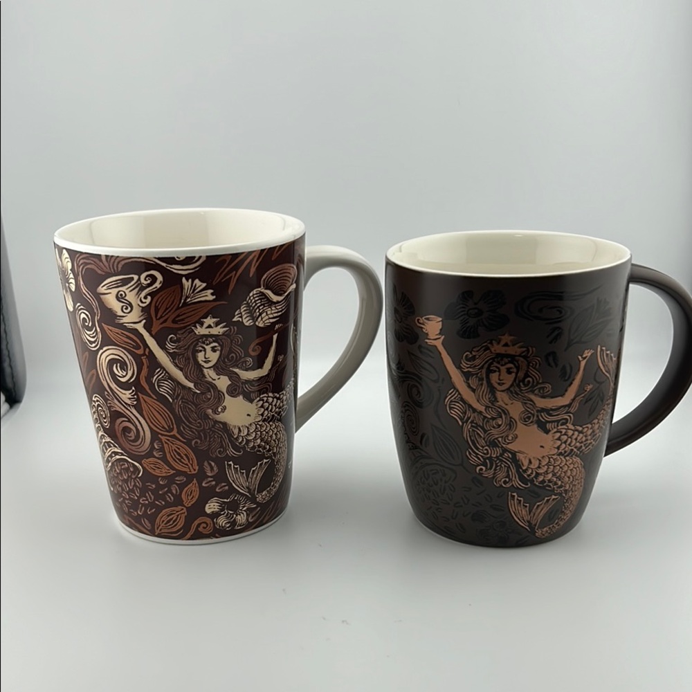 Starbucks Mermaid Mugs Set - Brown and Black